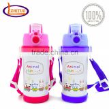 Portable 350ml water bottle with strap for kids