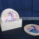 Rich Art And Craft Wooden Handicraft Gem Stonne Painting Print Tea Coaster thumbnail-2