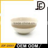 Restaurant Hotel Embossed Fruit Rice Painted Porcelain White Dinner Bowls