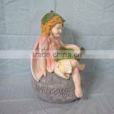 Fiberglass Garden Girl Welcome Statue Ornament thumbnail-2