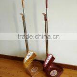 High Quality Coffee Color Cleaning Items Plastic Dustpan With Metal Stick thumbnail-2