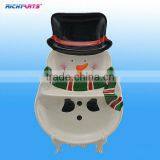 Decorative Snowman Ceramic Divided Snack Plates for Christmas thumbnail-1