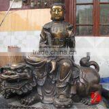 Bronze Guanyin Statue Sitting on Dragon Sculptures thumbnail-1