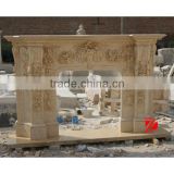 high quality stone flower carving fireplace