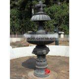Antique Black Stone Fountain With Lion Head Carving thumbnail-1