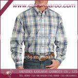 Men's Cotton Woven Blue White Plaid Shirts thumbnail-1