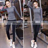 Wholesale 88% Polyester 12% Spandex Sport Tops Women, Gym Wear, Long Sleeve Yoga Tops Women thumbnail-3