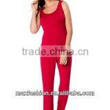 Nursing 2 Piece Set Red Color Bow Detail Splendid Ladies Sexy Gown thumbnail-1