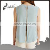 Sleeveless Tops Loose Tank Tops Wholesale Women With Woven Fabric thumbnail-2