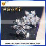 Wholesale 925 Sterling Silver Earring, Women Stud Earrings, White Cubic Zirconia Iced Flower Stud Earring thumbnail-3