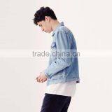New Style Denim Jacket Men Light Blue Custom Design thumbnail-2