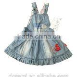 Girl Blue Demin Dress With Print thumbnail-1
