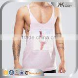 Custom Mens Overall Sublimation 100% Polyester Stringer Fitness Gym Singlets thumbnail-1