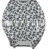 Rib-knit Hem Crew Neck Long Sleeve Leopard Pullover Sweater Knitting Pattern thumbnail-4
