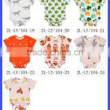 Summer Kids Modeling Clothes Short Sleeve Orange Elastic Cotton Spandex Bodysuit Romper Jumpsuit thumbnail-6