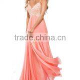 2016 Low Back Straps A Line Chiffon Prom Dress With Lace Bodice thumbnail-4