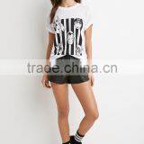 Women Short Sleeve Super-soft Knit Graphic Print T-shirt,wholesale Custom t Shirts thumbnail-5
