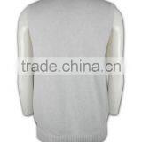 ISO9001/BSCI Manufature High Quality Light Grey Stylish Striped Knitted Vest thumbnail-4