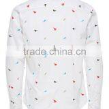 Men's Long Sleeve Birds Pattern Cotton Shirt thumbnail-4