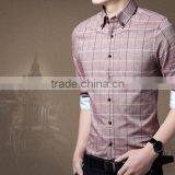 Han Edition Cultivate One's Morality Pure Color Cotton Long Sleeve Shirt in the Summer Youth Men's Plaid Shirt Business and Leis thumbnail-3