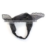 Polyester Headband Bowknot Black Lace Pattern