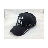 Black Polyester Embroidered Baseball Cap Sport Racing Hat Custom