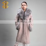 2017 best quality natural women fur coats with Raccoon fur collar