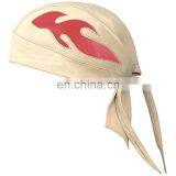 HMB-901F4 LEATHER FLAMES SKULL CAP DURAG HEAD WRAP BANDANA SKULLCAP HATS SCARF