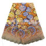 2016 Latest Wax Lace Fabrics African Wedding Wax Lace With Guipure for Fashion Party Dress thumbnail-1