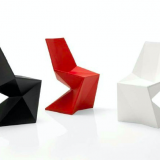 Fiberglass Diamond-shaped Back-rest Chair Dinning Chair thumbnail-2