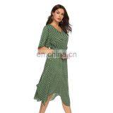 LAITE D2151 Women Printed Casual Dresses Ladies Short Sleeve V-neck Casual Dresses thumbnail-6