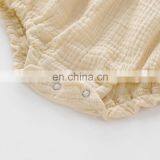 Newborn Linen Newborn Baby Girl Romper Bodysuit Ruffle Bowknot One-Piece Jumpsuit Outfit Clothes Summer thumbnail-4