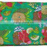 Handmade Tropicana Kantha Quilts Handstiched Kantha Work Bed Cover Throw Floral Kantha Quilt