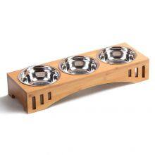 Cat Feeder With Bamboo Stand thumbnail-1