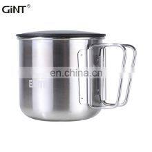Best Sale Single Layer Portable 420ml Stainless Steel Coffee Mug With Foldable Handle thumbnail-5
