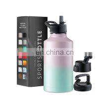 Double Wall Wide Mouth Vacuum Flask Insulated Outdoor Sports Drink Bottle Custom Stainless Steel Water Bottles thumbnail-2