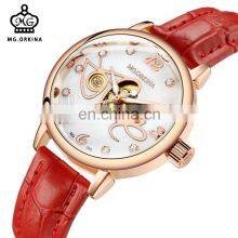 MG.ORKINA MG090 Women Latest Analog Display Automatic Movt Leather Belt Fashionable Mechanical Hand Watch