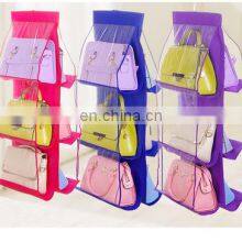 Wholesale Hanging Three-Dimensional Double-Sided Six Layer Perspective Finishing Bag Handbag Organizer Dust-Proof Storage