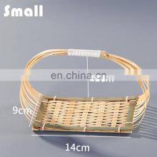 Mini Bamboo Weaving Storage Basket Bamboo Platter Tray For Decor Table thumbnail-5
