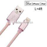 Original MFI Fabric Braided Cell Phone Data Cable Round Usb Cables thumbnail-1