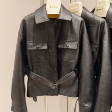 Imported Foamy Sheepskin Song Jia Same Style Sheepskin Short Jacket for Women 2025 Spring New Style Waist-hugging and Slimming Genuine Leather Leather Jacket thumbnail-1