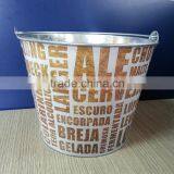 CMYK Logo 8L Galvanized Iron Tin Ice Bucket, Ice Pails, Beer Bucket With Openner thumbnail-3