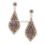 Fashion Retro Jewelry Women's Shinning Crystal Teardrop Hanging Earrings thumbnail-2