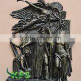 Bronze King and Maid Figure Relief
