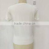 2016 Spring/summer High Qaulity Crew Neck Short Sleeve Plain Body With Hotfix Pullover Sweater thumbnail-1