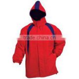 Sports Red Jacket with Full Neck and Head Cap