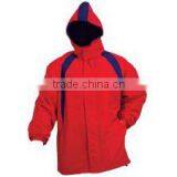 Sports Red Jacket with Full Neck and Head Cap