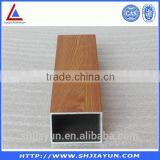 square round tube,rectangle tube, h shape I shape L shape u shape aluminium profiles with heat transfer paper of wooden grain