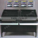 Double Layers Metal Board PVC Grid Vegetable Rack, Vegetable and Fruits Display Rack, Steel Fruit Vegetable Display Rack thumbnail-1