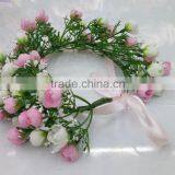 Wholesale Artificial Women Rose Flower Wedding Crown Head Band Tiara Flower Crown Garland for Girls thumbnail-4